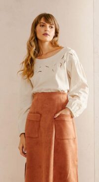 BLUSA LINHO BORDADO INSPIRAÇÃO NATURAL